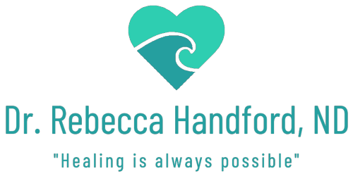 Clinic logo in blue and green